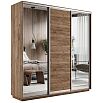 Шкаф-купе Экспресс Трио240 Крафт Табачный с 2-мя зеркальными фасадами