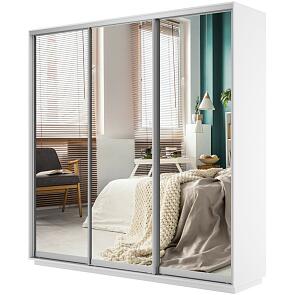 Шкаф-купе Экспресс Трио240 с зеркалом Белый снег