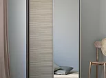Шкаф-купе 1200x600x2200 Экспресс Ясень шимо светлый зеркало, ЛДСП