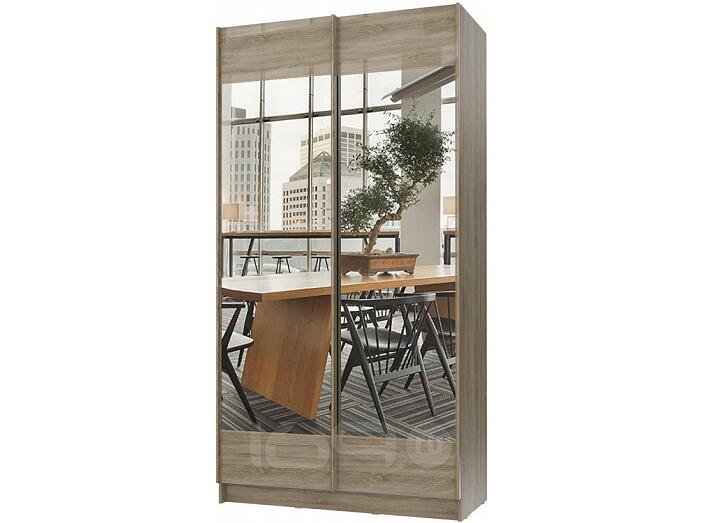 Шкаф-купе с зеркалом Марвин-3 1432 Дуб сонома глянец/Лён Шкаф-купе с зеркалом Марвин-3 1432 Дуб сонома глянец/Лён