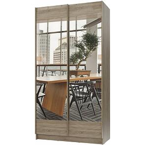 Шкаф-купе с зеркалом Марвин-3 1432 Дуб сонома глянец/Лён