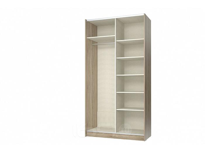 Шкаф-купе с зеркалом Марвин-3 1432 Дуб сонома глянец/Лён