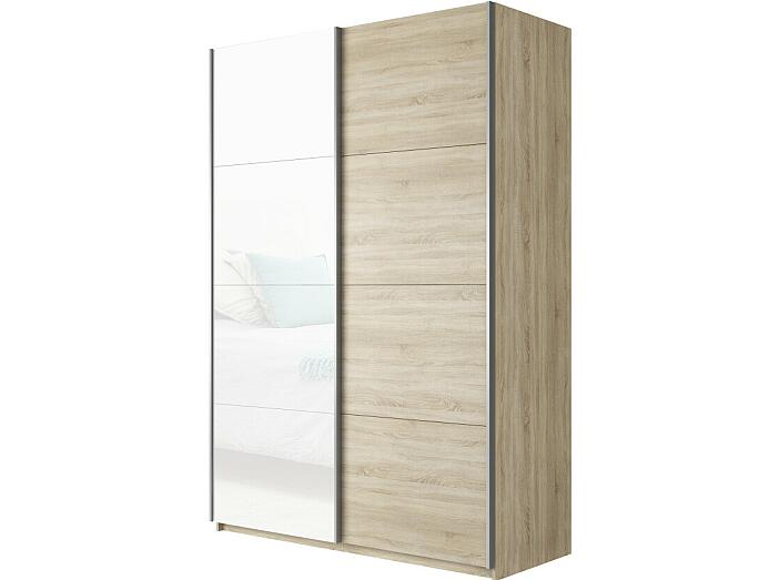 Шкаф-купе Прайм 2-х дверный (ЛДСП, Стекло) Дуб сонома 1600