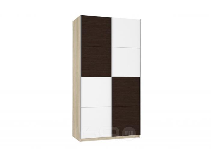 Шкаф-купе Прайм 2-х дверный Дуб сонома/Венге/Белый снег 1200