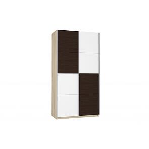 Шкаф-купе Прайм 2-х дверный Дуб сонома/Венге/Белый снег 1200