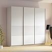 Шкаф-купе Прайм Премиум 3-х дверный (фасад дсп/стекло белое) Серебряный профиль Белый снег