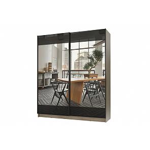 Шкаф-купе с зеркалом Марвин-3 2032 Дуб феррара глянец/Дуб сонома глянец