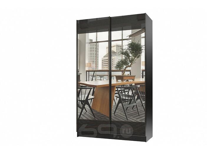 Шкаф-купе с зеркалом Марвин-3 1632 Дуб феррара глянец/Лён