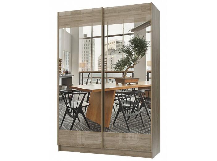 Шкаф-купе с зеркалом Марвин-3 1832 Дуб сонома глянец/Лён Шкаф-купе с зеркалом Марвин-3 1832 Дуб сонома глянец/Лён