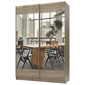 Шкаф-купе с зеркалом Марвин-3 1832 Дуб сонома глянец/Лён