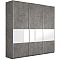 Шкаф-купе Широкий Прайм 3-х дверный (фасад дсп/стекло белое) Бетон