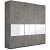 Шкаф-купе Широкий Прайм 3-х дверный (фасад дсп/стекло белое) Бетон