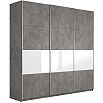 Шкаф-купе Широкий Прайм 3-х дверный (фасад дсп/стекло белое) Бетон