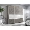 Шкаф-купе Широкий Прайм 3-х дверный (фасад дсп/стекло белое) Бетон