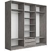 Шкаф-купе Широкий Прайм 3-х дверный (фасад дсп/стекло белое) Бетон