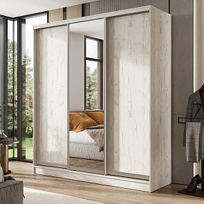 Шкаф-купе 2000x600x2244 Тринити/дуб крафт белый ЛДСП, зеркало
