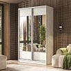 Шкаф-купе 1350x600x2244 Тринити/дуб крафт белый зеркало, ЛДСП