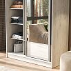 Шкаф-купе 1350x600x2244 Тринити/дуб крафт белый зеркало, ЛДСП