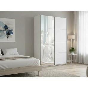 Шкаф Прайм 2 TM_L-120 Белый снег ЛДСП Стекло белое 1200*2300*570