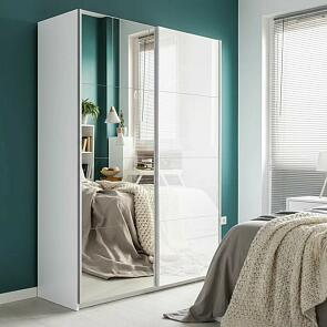 Шкаф Прайм 2 TM_L-120 Белый снег ЛДСП Зеркало 1200*2300*570