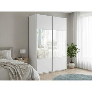 Шкаф Прайм 2 TM_L-120 Белый снег Стекло белое ЛДСП 1200*2300*570