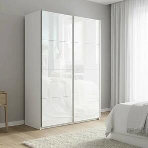 Шкаф Прайм 2 TM_L-120 Белый снег Стекло белое Стекло белое 1200*2300*570