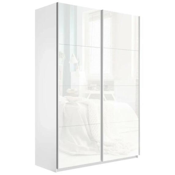 Шкаф Прайм 2 TM_L-120 Белый снег Стекло белое Стекло белое 1200*2300*570