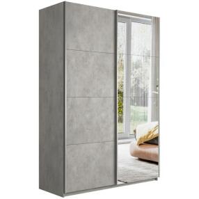 Шкаф Прайм 2 TM_L-120 Бетон ЛДСП Зеркало 1200*2300*570