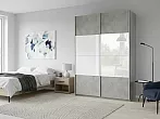 Шкаф Прайм 2 TM_L-120 Бетон Стекло белое ЛДСП 1200*2300*570