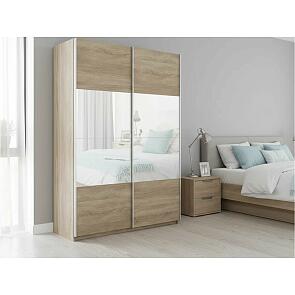 Шкаф Прайм 2 TM_L-120 Дуб Сонома Стекло белое ЛДСП 1200*2300*570