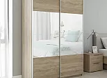 Шкаф Прайм 2 TM_L-120 Дуб Сонома Стекло белое ЛДСП 1200*2300*570