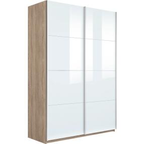 Шкаф Прайм 2 TM_L-120 Дуб Сонома Стекло белое Стекло белое 1200*2300*570