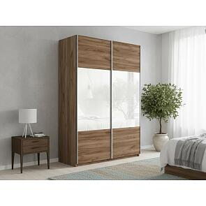 Шкаф Прайм 2 TM_L-120 Крафт Табачный Стекло белое ЛДСП 1200*2300*570