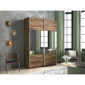 Шкаф Прайм 2 TM_L-120 Крафт Табачный Зеркало ЛДСП 1200*2300*570