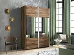 Шкаф Прайм 2 TM_L-120 Крафт Табачный Зеркало ЛДСП 1200*2300*570