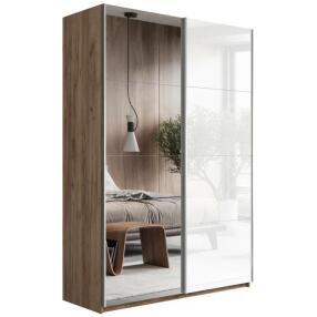 Шкаф Прайм 2 TM_L-120 Крафт Табачный Зеркало Стекло белое 1200*2300*570