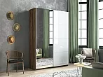 Шкаф Прайм 2 TM_L-120 Крафт Табачный Зеркало Стекло белое 1200*2300*570
