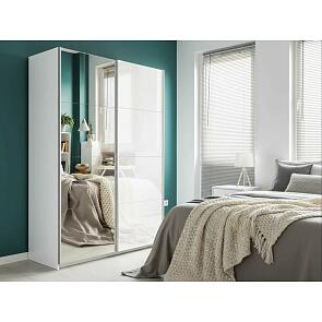 Шкаф Прайм 2 TM_L-140 Белый снег ЛДСП Зеркало 1400*2300*570