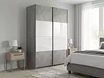 Шкаф Прайм 2 TM_L-140 Бетон Стекло белое ЛДСП 1400*2300*570