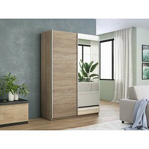 Шкаф Прайм 2 TM_L-140 Дуб Сонома ЛДСП Зеркало 1400*2300*570