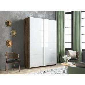 Шкаф Прайм 2 TM_L-140 Крафт Табачный Стекло белое Стекло белое 1400*2300*570