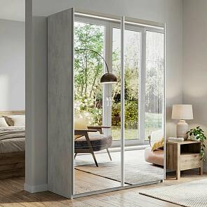 Шкаф Прайм 2 TM_L-160 Бетон Зеркало 1600*2300*570