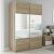 Шкаф Прайм 2 TM_L-160 Дуб Сонома Стекло белое ЛДСП 1600*2300*570