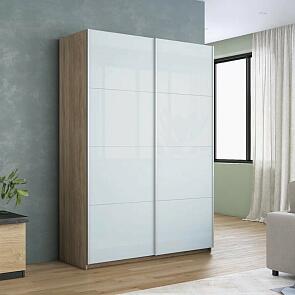 Шкаф Прайм 2 TM_L-160 Дуб Сонома Стекло белое Стекло белое 1600*2300*570