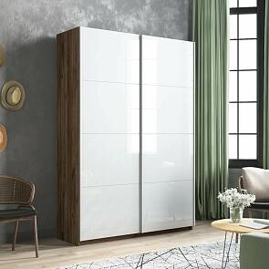 Шкаф Прайм 2 TM_L-160 Крафт Табачный Стекло белое Стекло белое 1600*2300*570