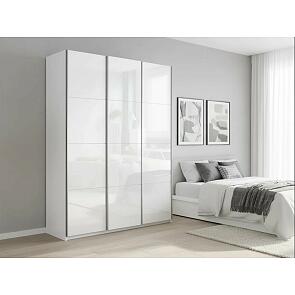 Шкаф Прайм 3 TM_L-180 Белый снег Стекло белое 1800*2300*570