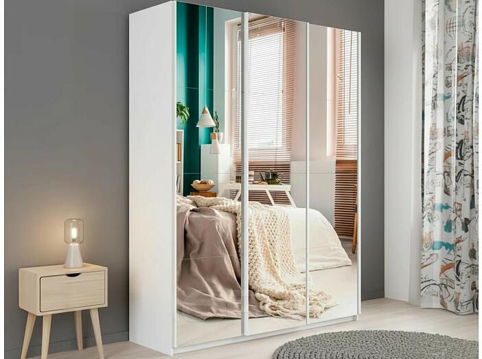 Шкаф Прайм 3 TM_L-180 Белый снег Зеркало 1800*2300*570