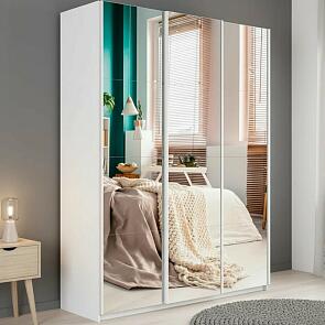 Шкаф Прайм 3 TM_L-180 Белый снег Зеркало 1800*2300*570