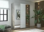 Шкаф Прайм 3 TM_L-180 Бетон Зеркало Стекло белое Зеркало 1800*2300*570