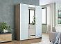Шкаф Прайм 3 TM_L-180 Дуб сонома Стекло белое Зеркало Стекло белое 1800*2300*570